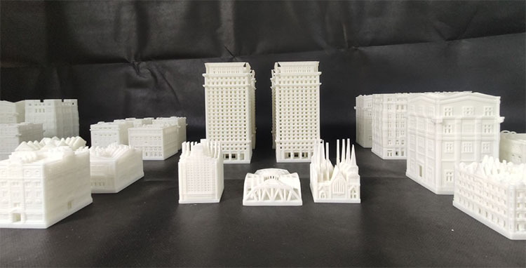 3D-printed building models 44