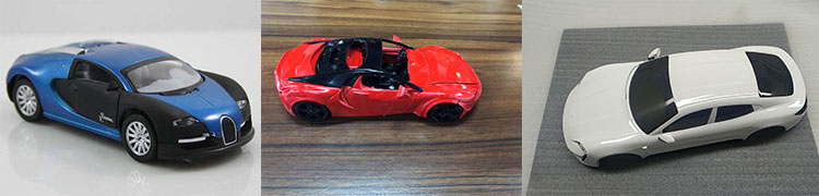 3D-printed car models